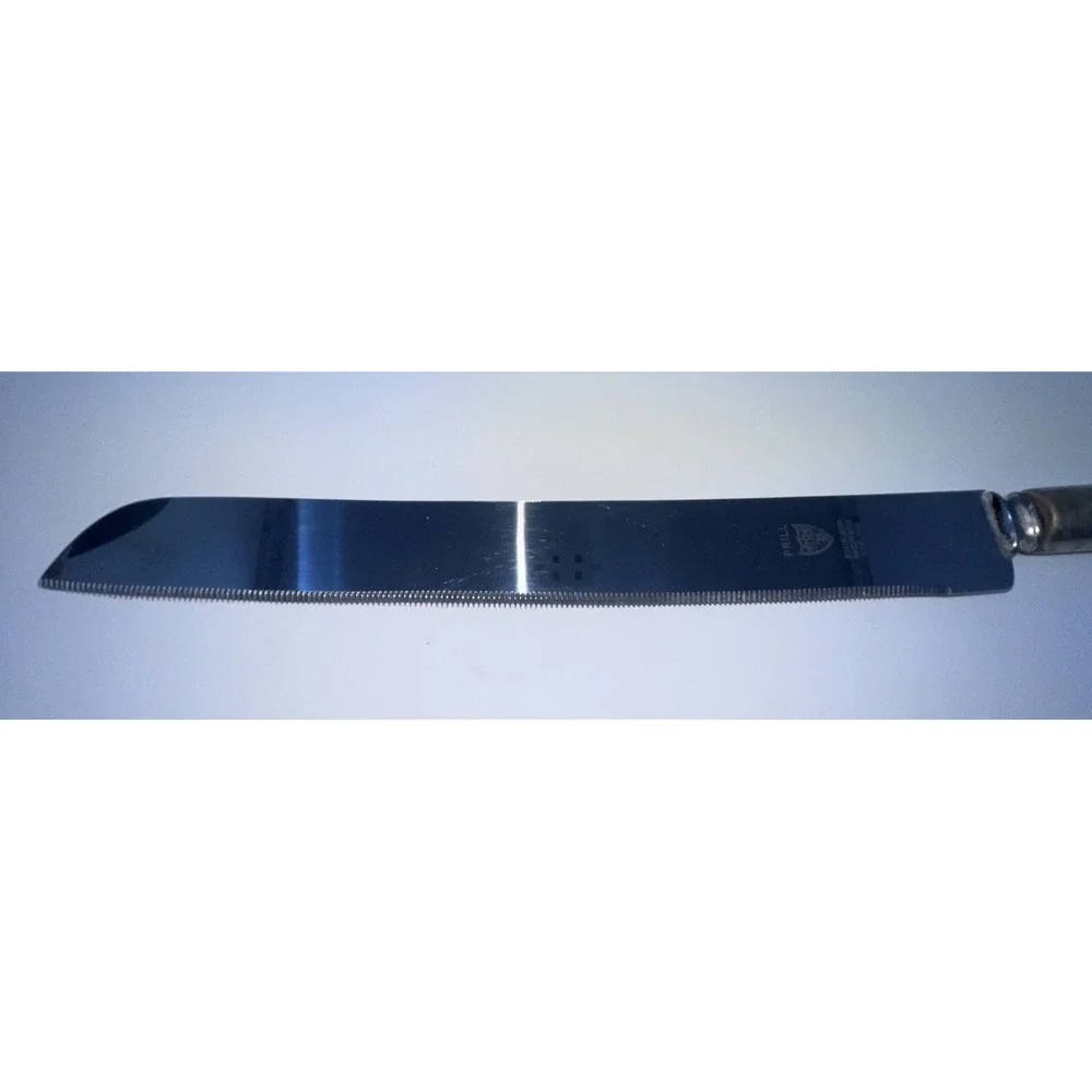 Vintage MCM Prill SHEFFIELD ENGLAND Stainless Cake Pie Bread Knife Clear Handle